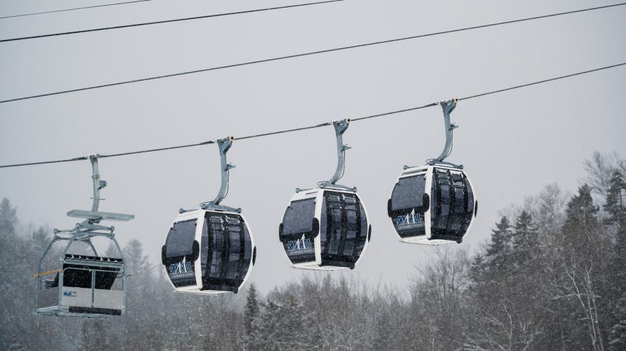 The sky ride during the winter.