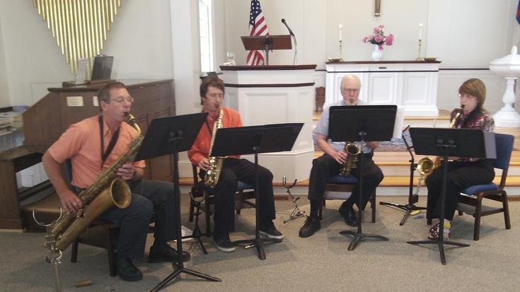 Adirondack Saxes performing at Keene Valley Congregational Church