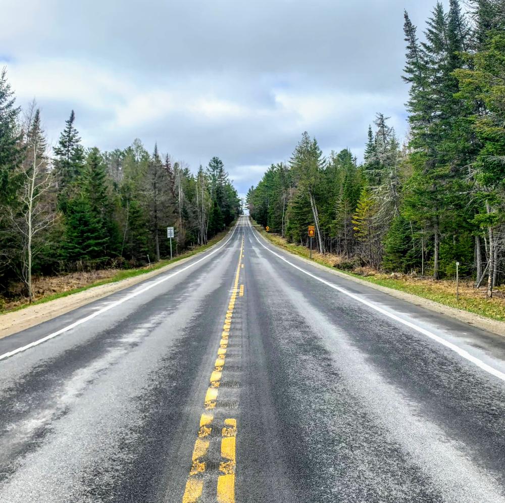 Approaching Papa Bear on Route 86.