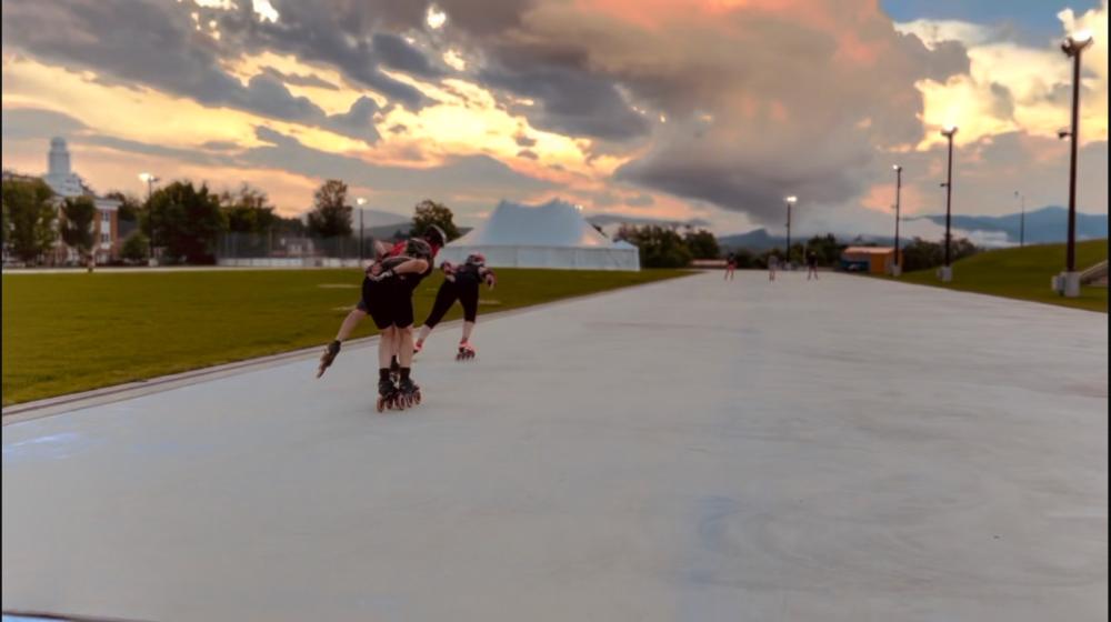 Inline Skating On The Oval Is The Perfect Summer Evening Activity   Sunset Skating Lake Placid 