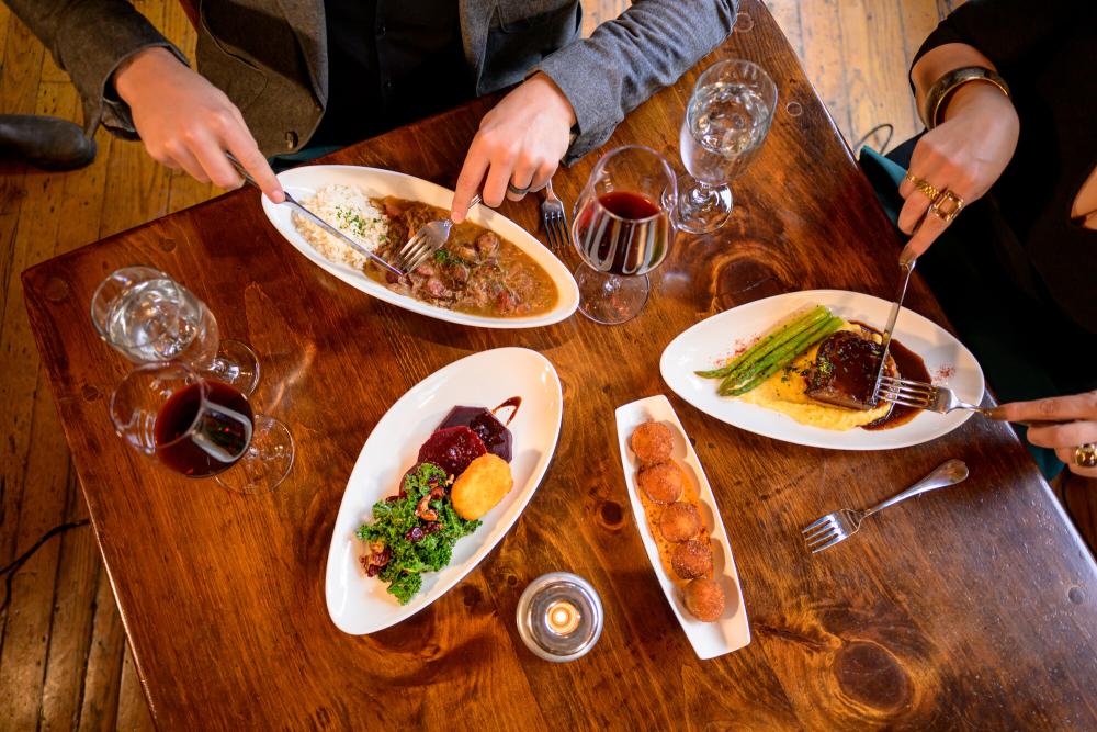 An assortment of dishes on a table.