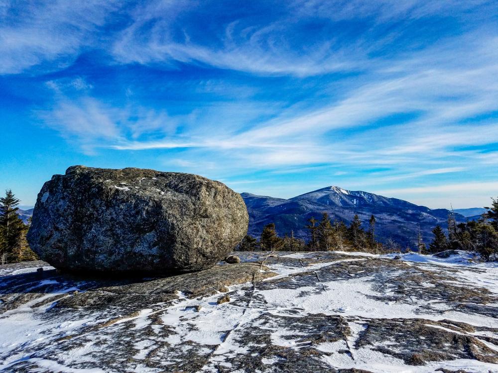 A large boulder atop Blueberry Mountain