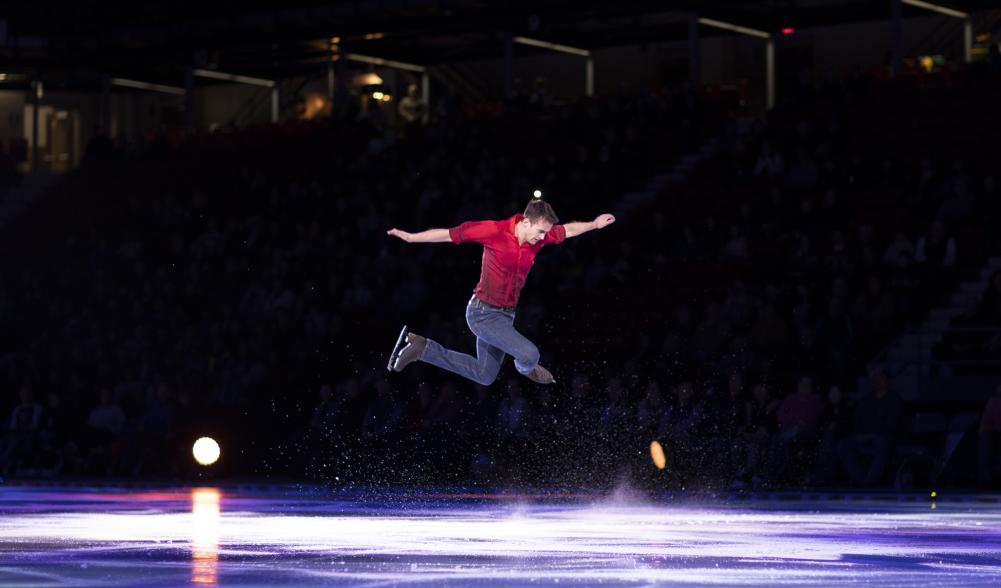 An ice skater performing for Stars on Ice in Lake Placid