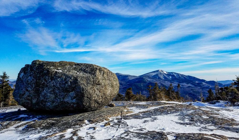 A large boulder atop Blueberry Mountain