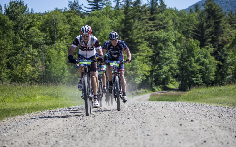 Wilmington Whiteface 100K racers on gravel road