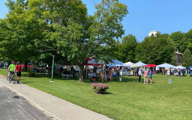 Jay Day Vendors set up on Jay Village Green