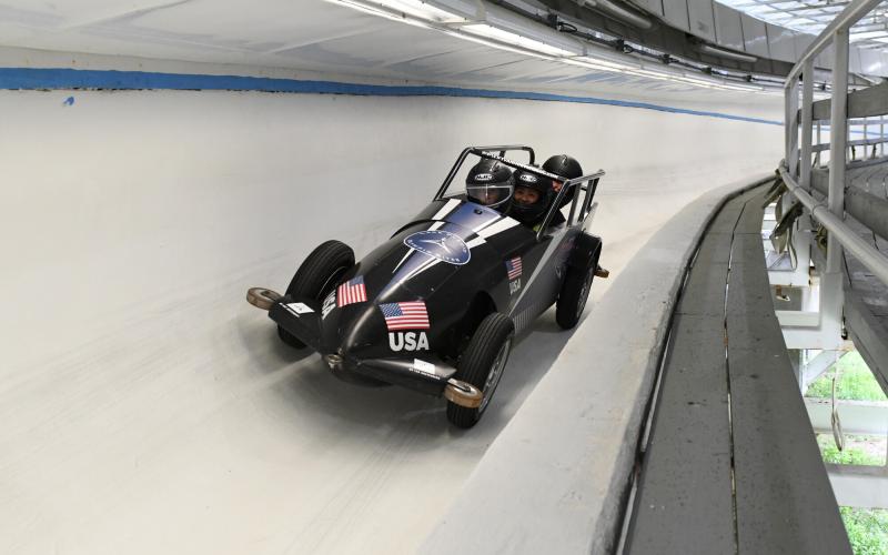 Bobsled on track