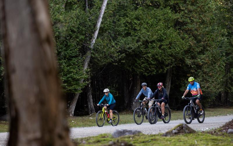 Riders on gravel