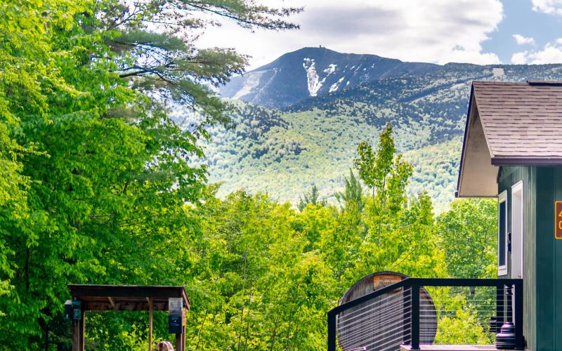 Looking at the slides on Whiteface Mountain from the Entry Porch