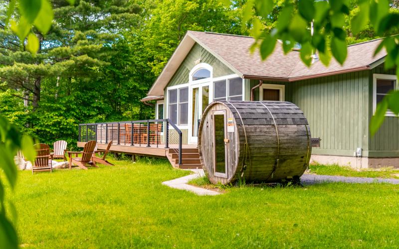 Sauna and back deck