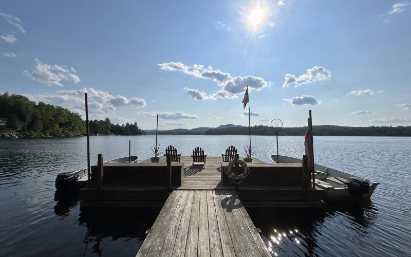 large dock with landing on a sunny day