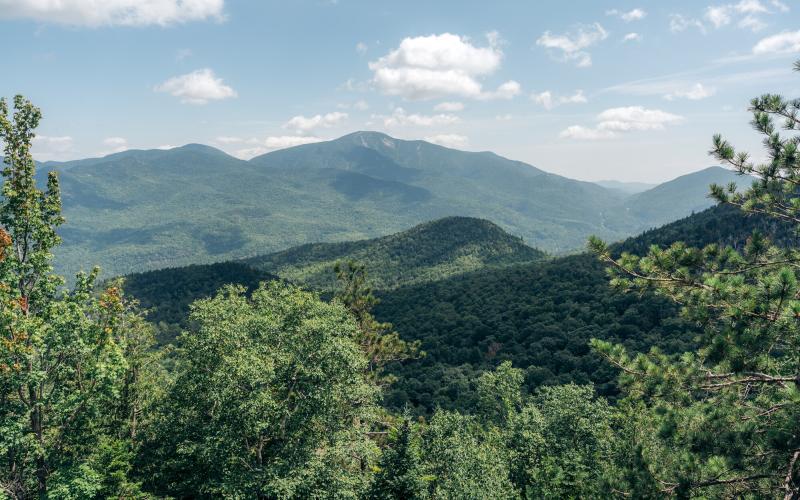 View from Rooster Comb of nearby High Peaks