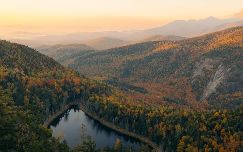 A high elevation lake in the fall