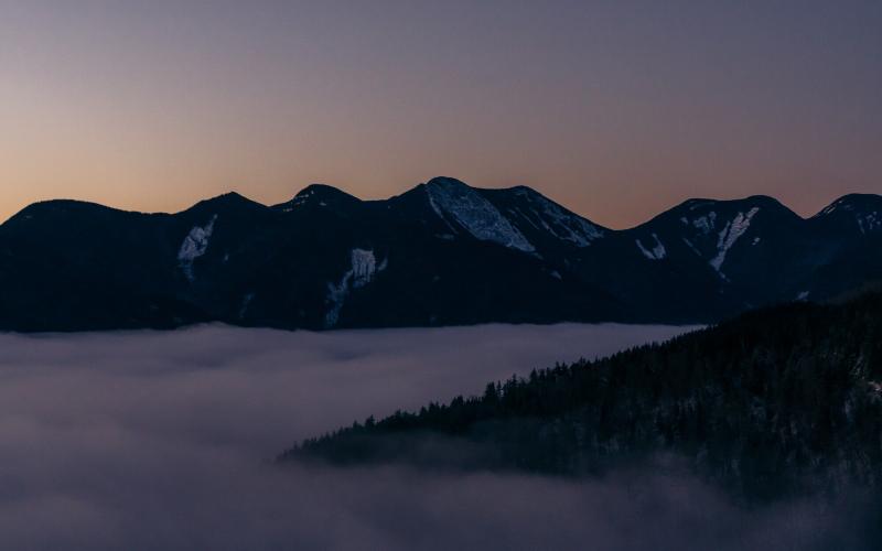 The sun about to rise on the Great Range.