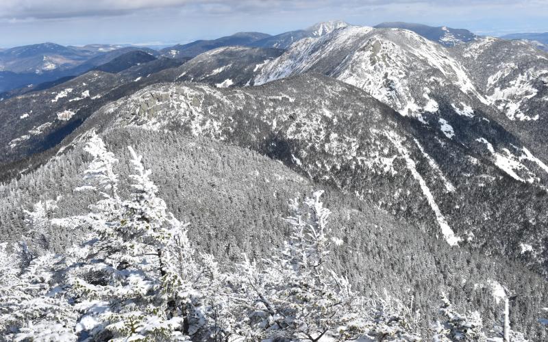 Tall mountains covered in snow