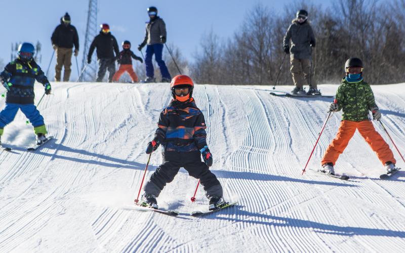 Young skiers on Mt Pisgah