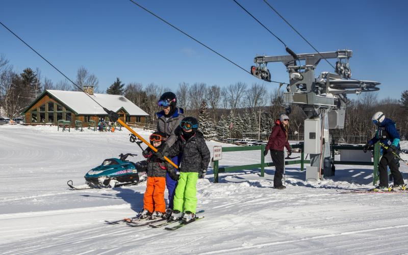 People on the t-bar at Mt Pisgah