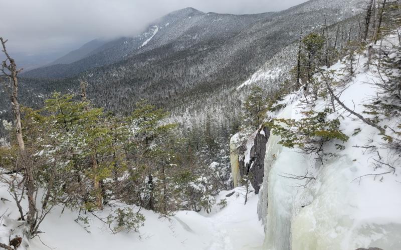 An icy spot on a winter hike